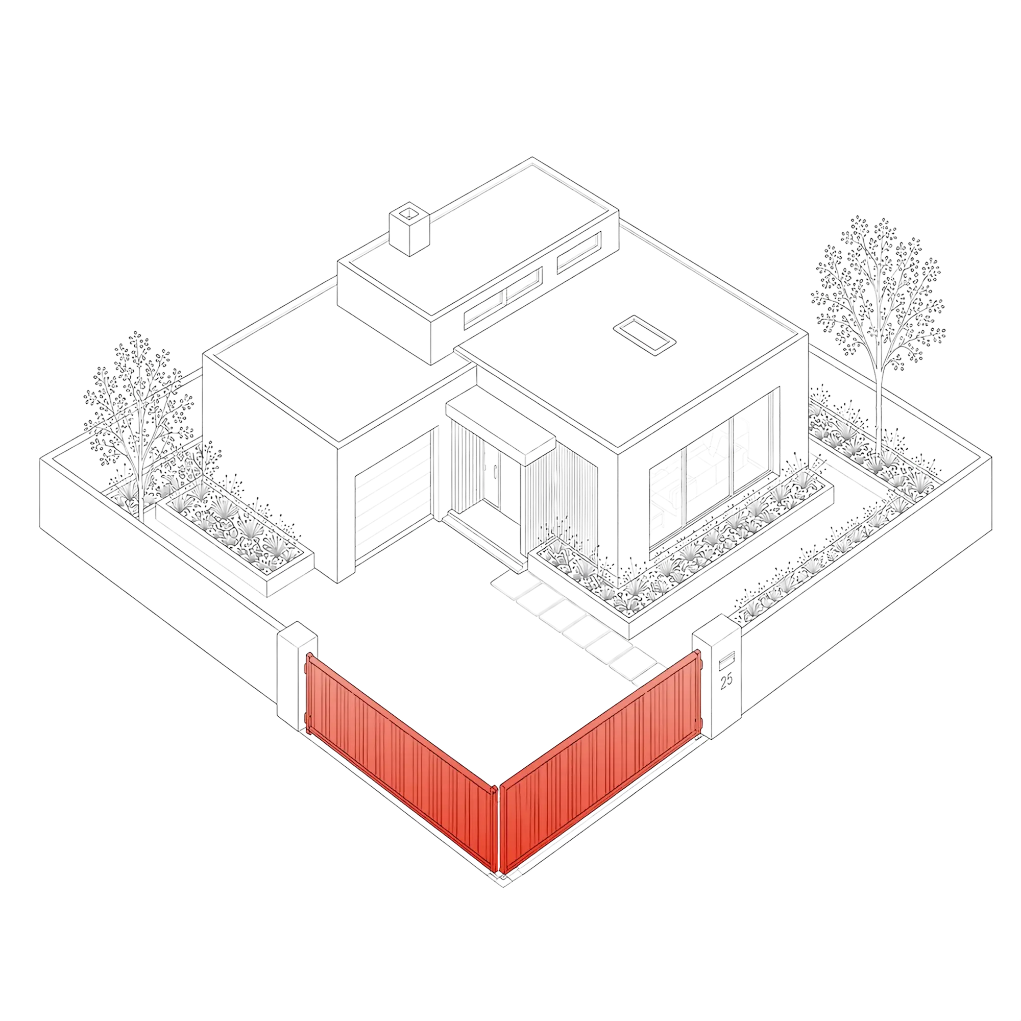 Diagram of a corner gate