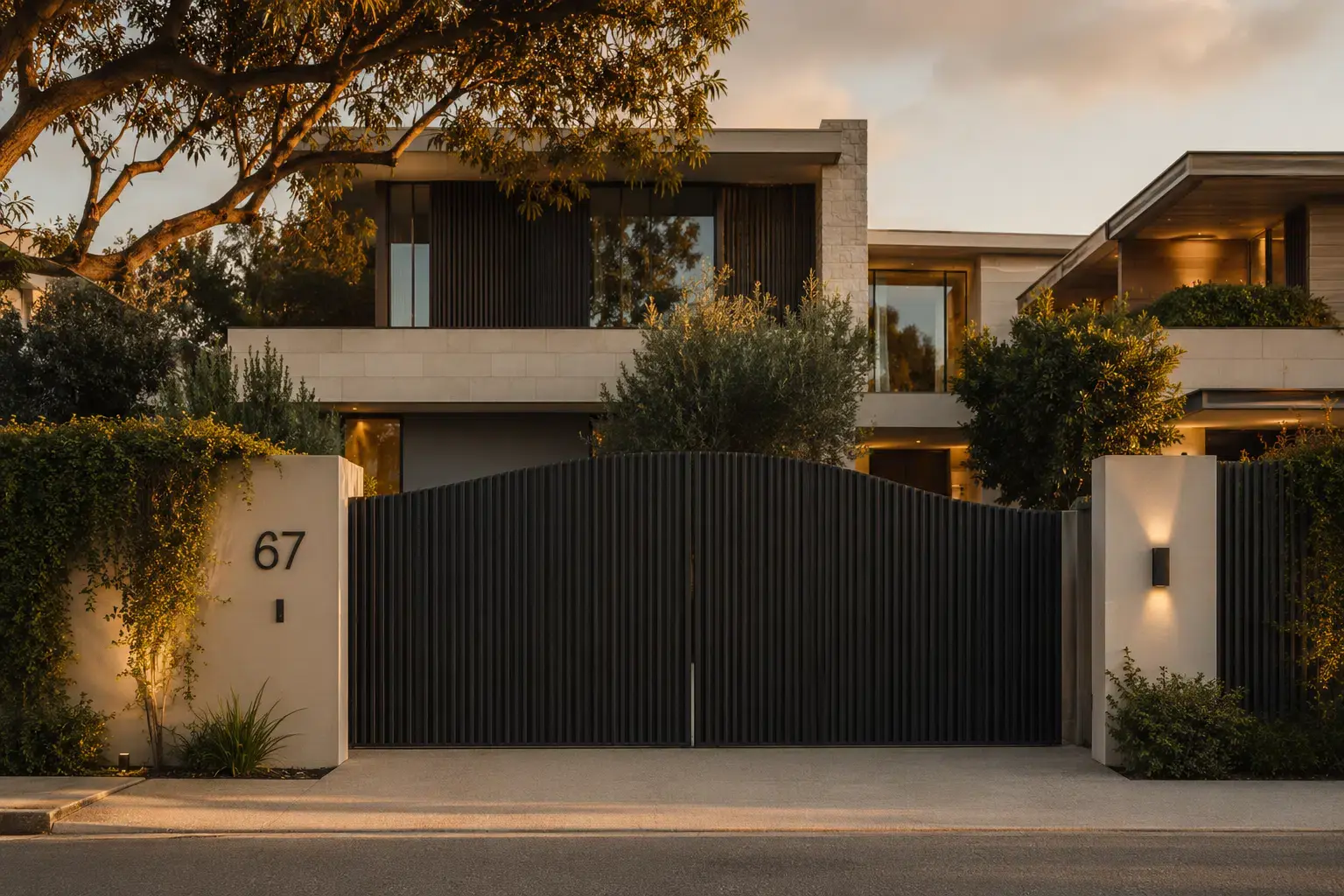 custom front gate of an australian house