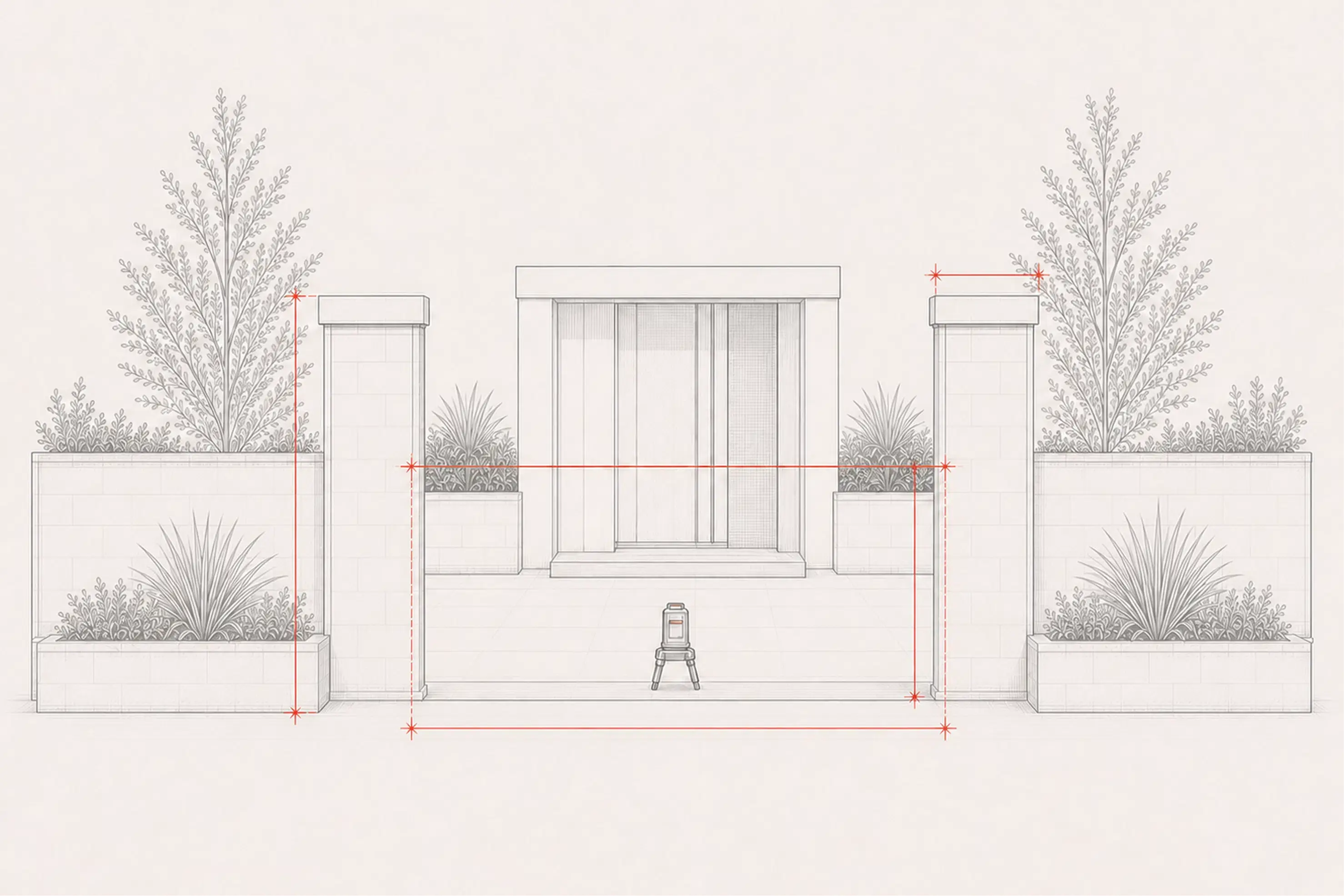 Site measure for a custom driveway gate